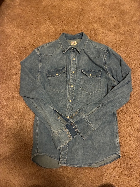 Faherty Other - Faherty The Western Shirt Denim Mens large